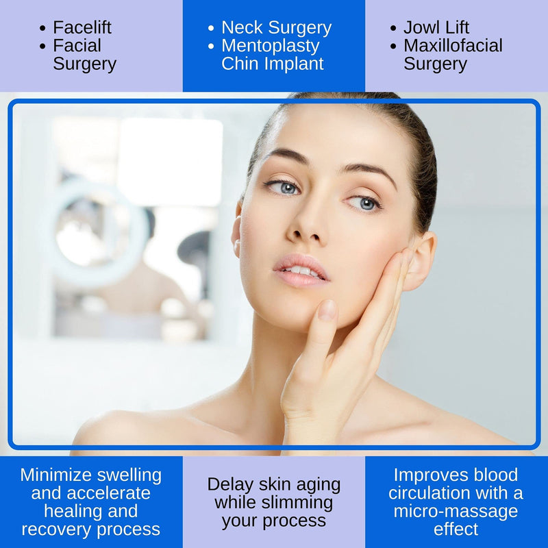 [Australia] - Post Surgical Chin Strap Bandage for Women - Neck and Chin Compression Garment Wrap - Face Slimmer, Jowl Tightening (M) Medium (Pack of 1) Black 