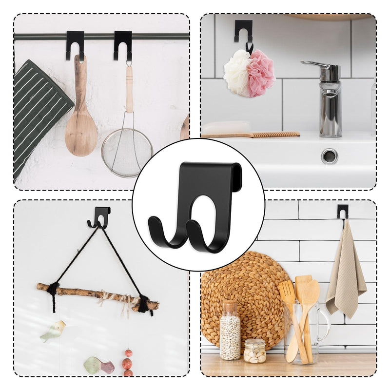 [Australia] - JJUNW Pack of 4 Razor Holder Shower, Razor Holder Shower No Drilling, Waterproof Self-Adhesive Bathroom Hooks for Bathroom Kitchen Organizer (Black) Black 