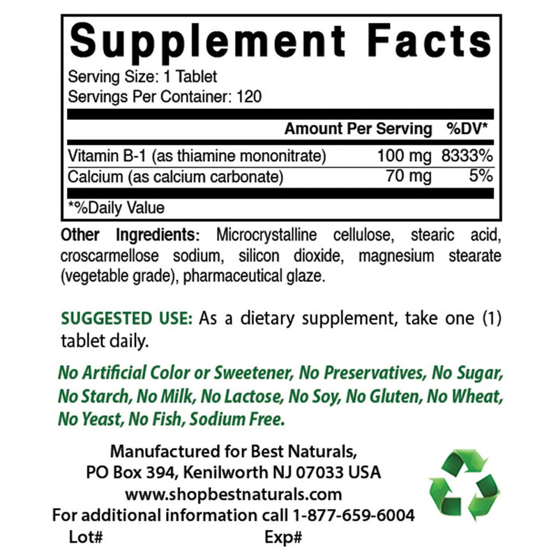 [Australia] - Best Naturals DMAE Supplement 250 mg & Vitamin B1 as Thiamine Mononitrate 100 mg 