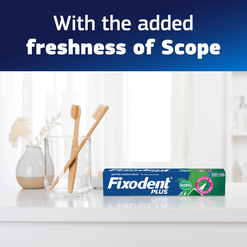 Fixodent Plus Scope Secure Denture Adhesive 2.0oz (Pack of 4) 2 Ounce (Pack of 4)