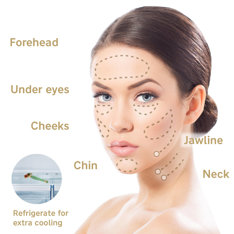 Eurow Luxe Multi-Stone Jade Face Roller for Skincare, Puffiness, Wrinkles, Relaxation, Circulation, Product Absorption & Massage, Rejuvenating Facial Tool for Women & Men, Multi-Color