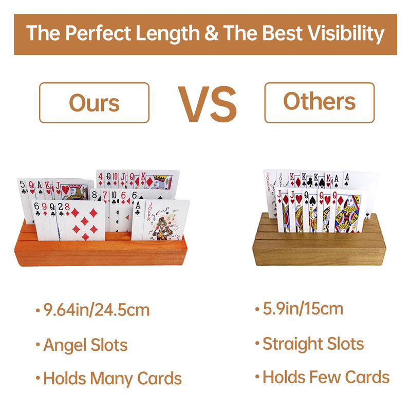 [Australia] - Playing Card Holders Deck Stand, Play Cards Holder for Kids or Elder People, Hands-Free Wood Holder Racks,Tray for Organizing Cards (2 Pack) 2 Pack 