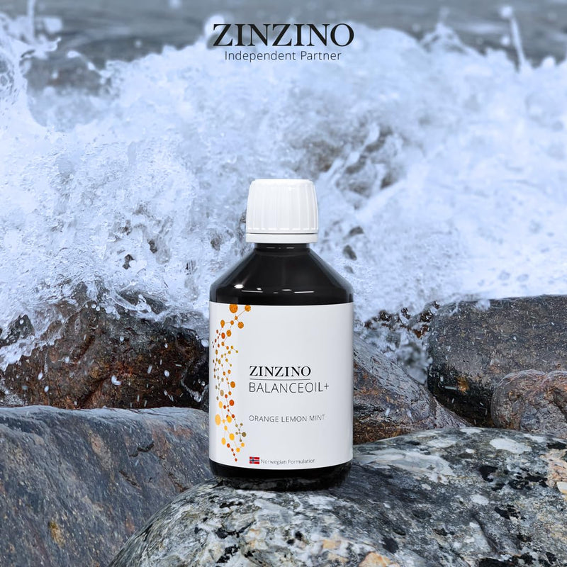 ZinZino BalanceOil+ Fish Oil with Omega-3 (DHA & EPA), Vitamin D3, Orange Lemon Mint, 300 ml Orange, lemon and mint 300 ml (Pack of 1)