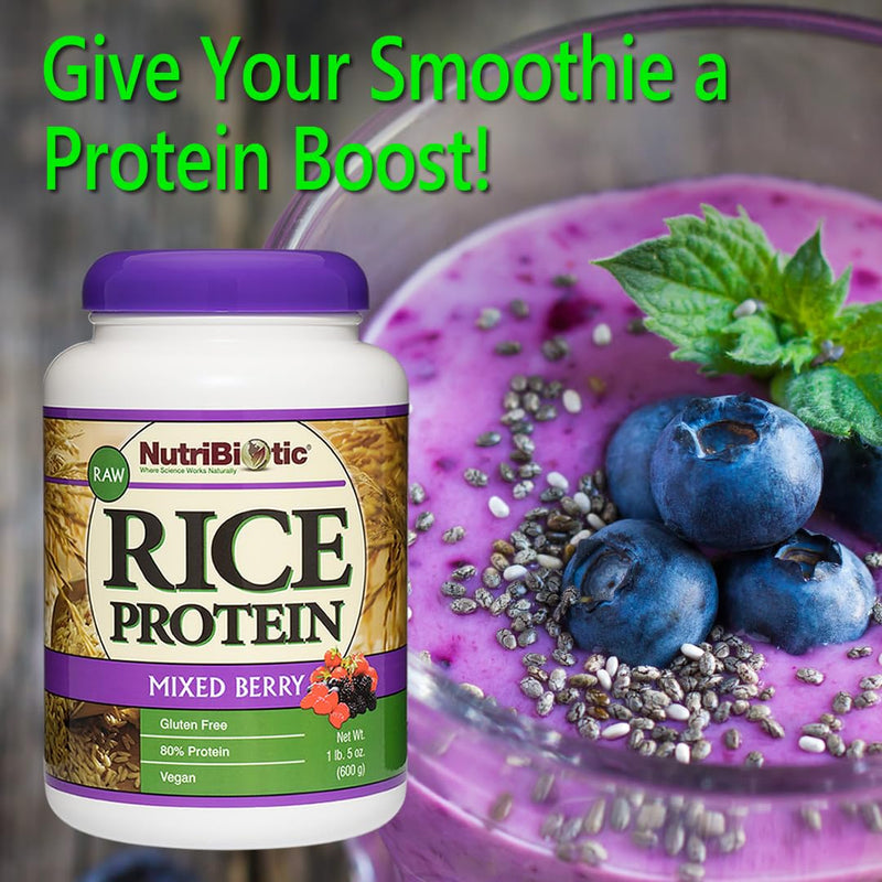 [Australia] - NutriBiotic ‚Äì Mixed Berry Rice Protein, 1 Lb 5 Oz (600g) | Low Carb, Keto-Friendly, Vegan, Raw Protein Powder | Grown & Processed Without Chemicals, GMOs or Gluten | Easy to Digest & Nutrient-Rich 