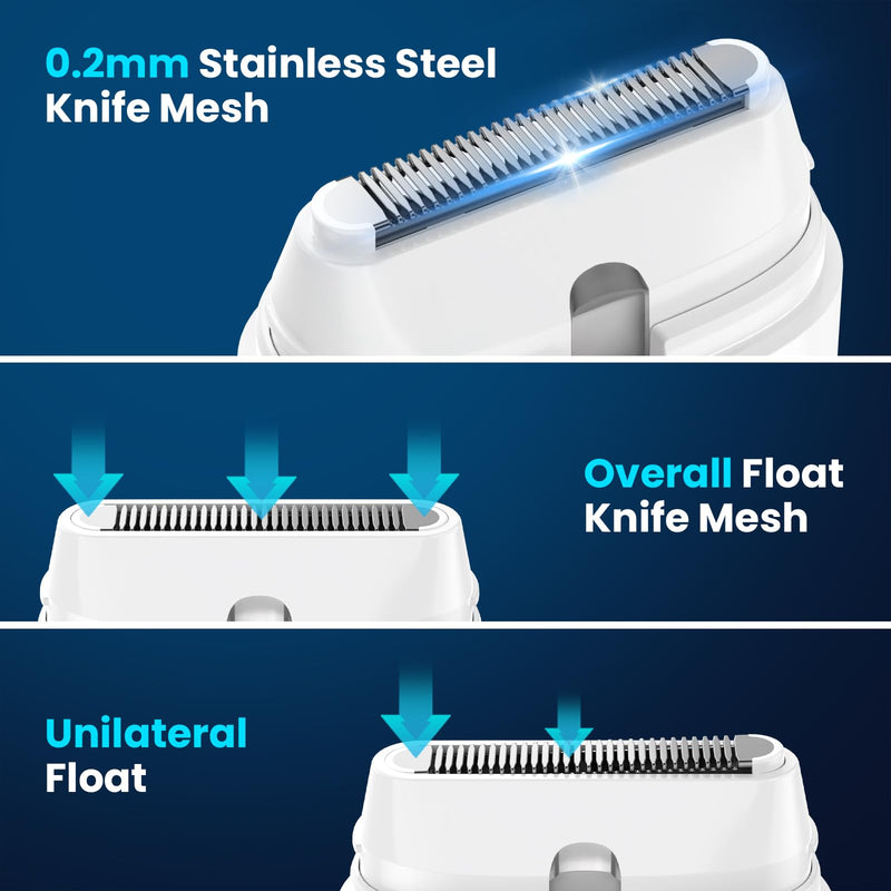 Electric Razor for Women,SweetLF Electric Shaver for Legs, Arms,Cordless, Rose Gold and White