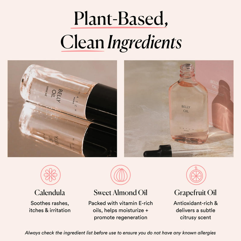[Australia] - HATCH Belly Oil, Pregnancy & Postpartum Skincare for Stretch Marks, Quick-Drying for Full Body & Soothes Irritation, Plus Vegan, Clean & Plant-Based, 1 Fl Oz 1 Fl Oz (Pack of 1) 