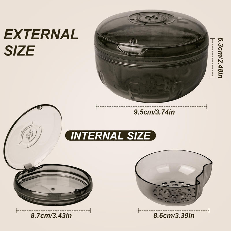 [Australia] - Retainer Cleaner Case,Double Layer No-Leak Denture Cup for Soaking Dentures, Denture Bath for Invisalign Aligner,Retainers,Mouth Guard,Night Guard (Black) Black 