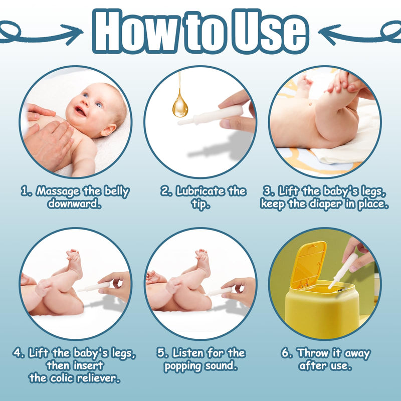 [Australia] - 20 Count Gas and Colic Reliever for Babies, Infant Gas Colic Relief Flatulence Stick, Instant Constipation Relief for Newborns Boys Girls 