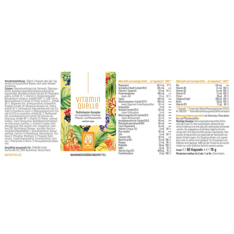 [Australia] - All in One Multivitamin & Mineral Complex - 35 valuable A-Z vitamins and minerals - High-dose multi vitamin capsules - Vegan and without unnecessary additives 