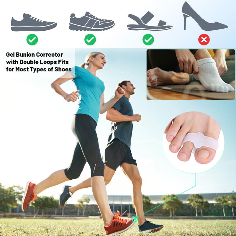 [Australia] - Mezrkuwr 2 Pack Bunion Separator Gel Bunion Corrector Soft Big Toe Spacers Toe Corrector Hammer Toe Straightener for Feet Women Men 