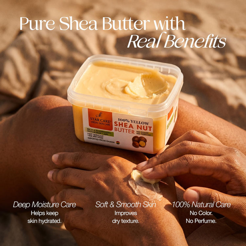 100% Pure Yellow Shea Nut Butter 7oz Unrefined & Raw Natural Moisturizer for Skin Hair & Lips, African Shea Butter Rich in Vitamins & Antioxidants No Added Color or Fragrance 7 Fl Oz (Pack of 1)