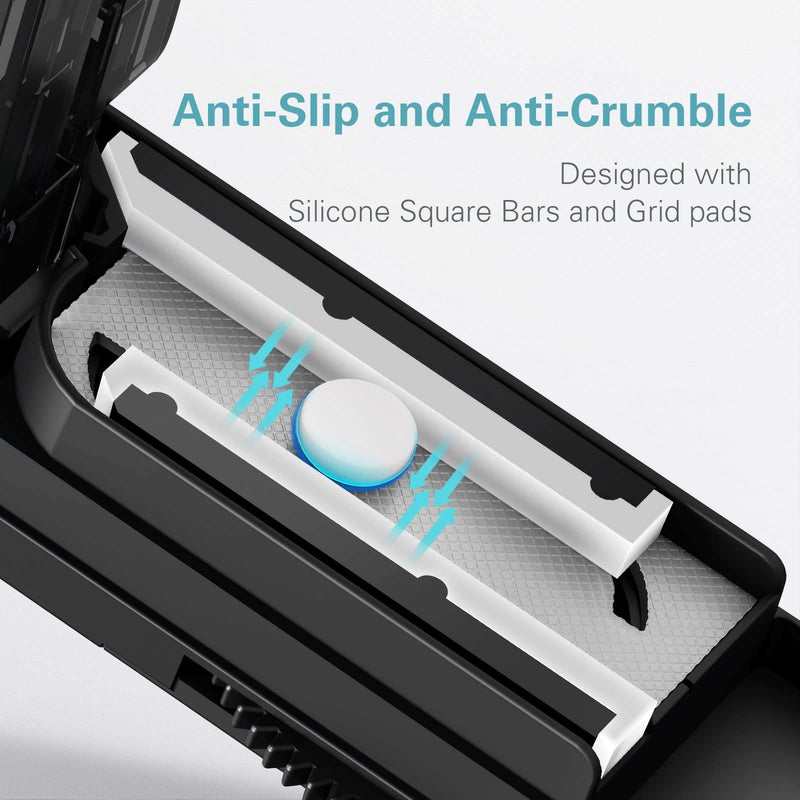 [Australia] - Pill Cutter Splitter for Cutting Multiple Pills, Adjustable Pill Cutter Splitter for Small and Tiny Pills with Accurate Pill Alignment, Pill Cutter for Small or Large Pills with Sharp Safe Blade Black 
