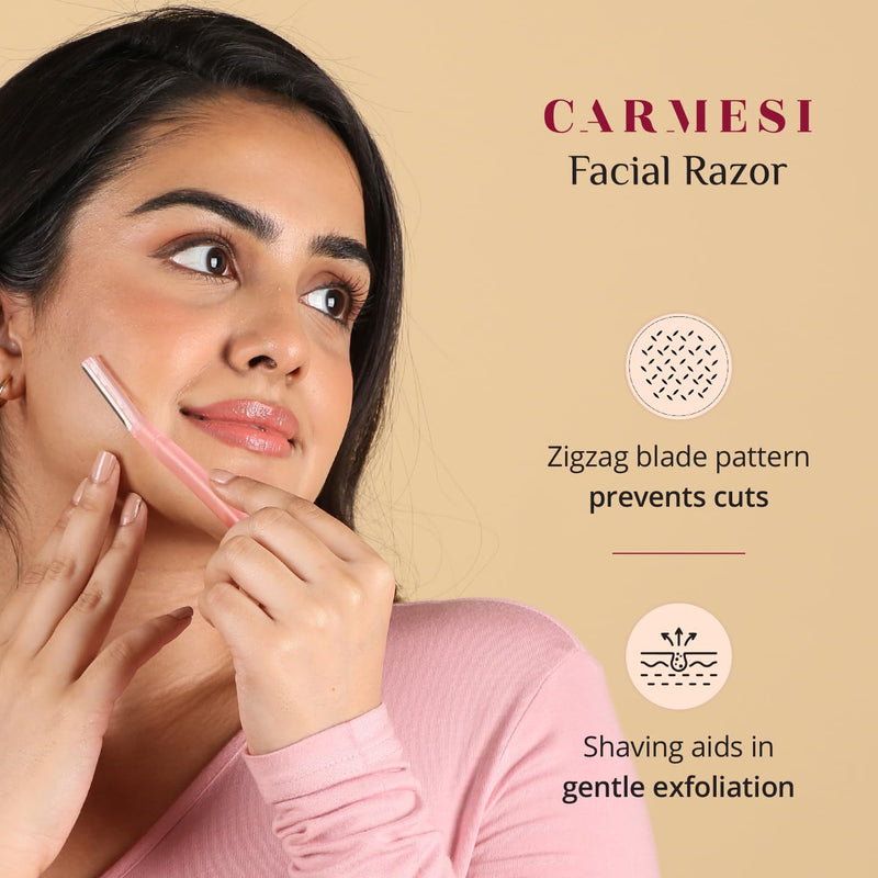 [Australia] - Carmesi Full-Body Shaving Combo with 3 Facial Razors + 1 Body Mini Razor + 1 Bikini Razor | Painless & Precision Face Hair Removal | Prevents Nicks & Cuts | for Smooth Shave | (5 Count) 
