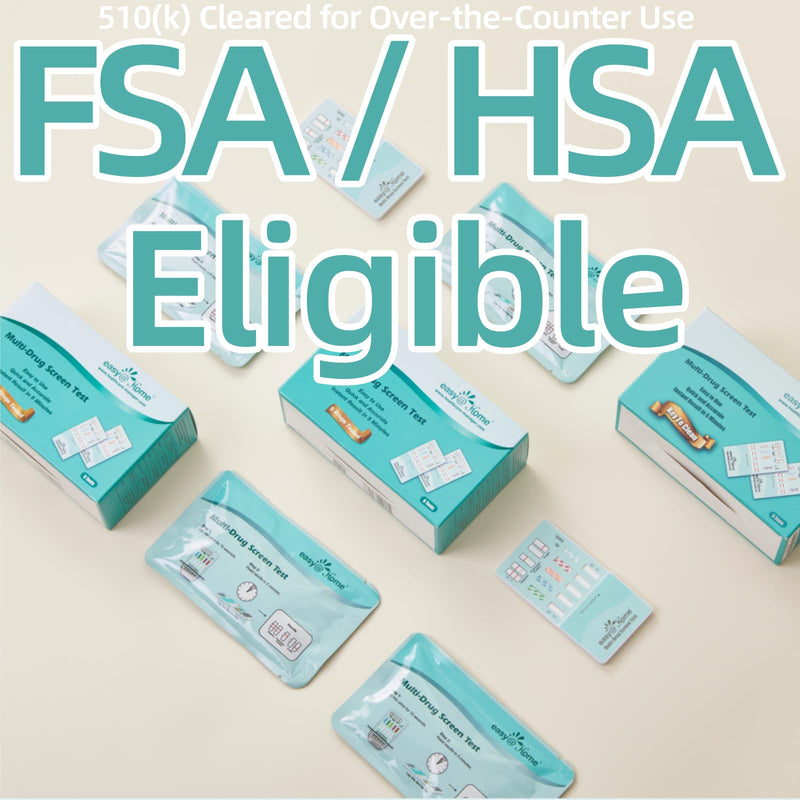 Easy@Home 5 Panel Instant Drug Test Kits - Testing Marijuana (THC), COC, OPI 2000, AMP, MET/mAMP- Urine Dip Drug Testing -#EDOAP-254-15 Pack FSA or HSA Eligible 15 Count (Pack of 1)