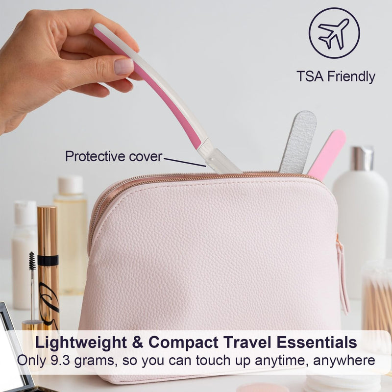 Dermaplane Razor - Facial Razor for Women - Dermaplaning Tool, with 19 Microblades for Face, Peach Fuzz Remover, Remove Facial Hair for Smoother Skin and Perfectly Shape Brows, Pearl Blush Pearl Blush Razor