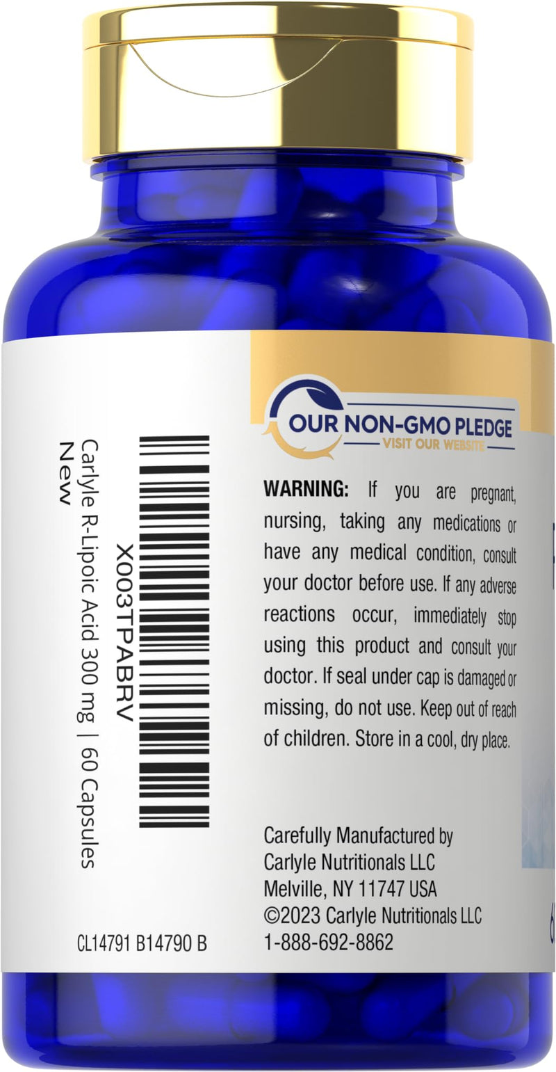 [Australia] - Carlyle R-Lipoic Acid 200mg | 60 Capsules | Stabilized RLA with Biotin | Non-GMO, Gluten Free 