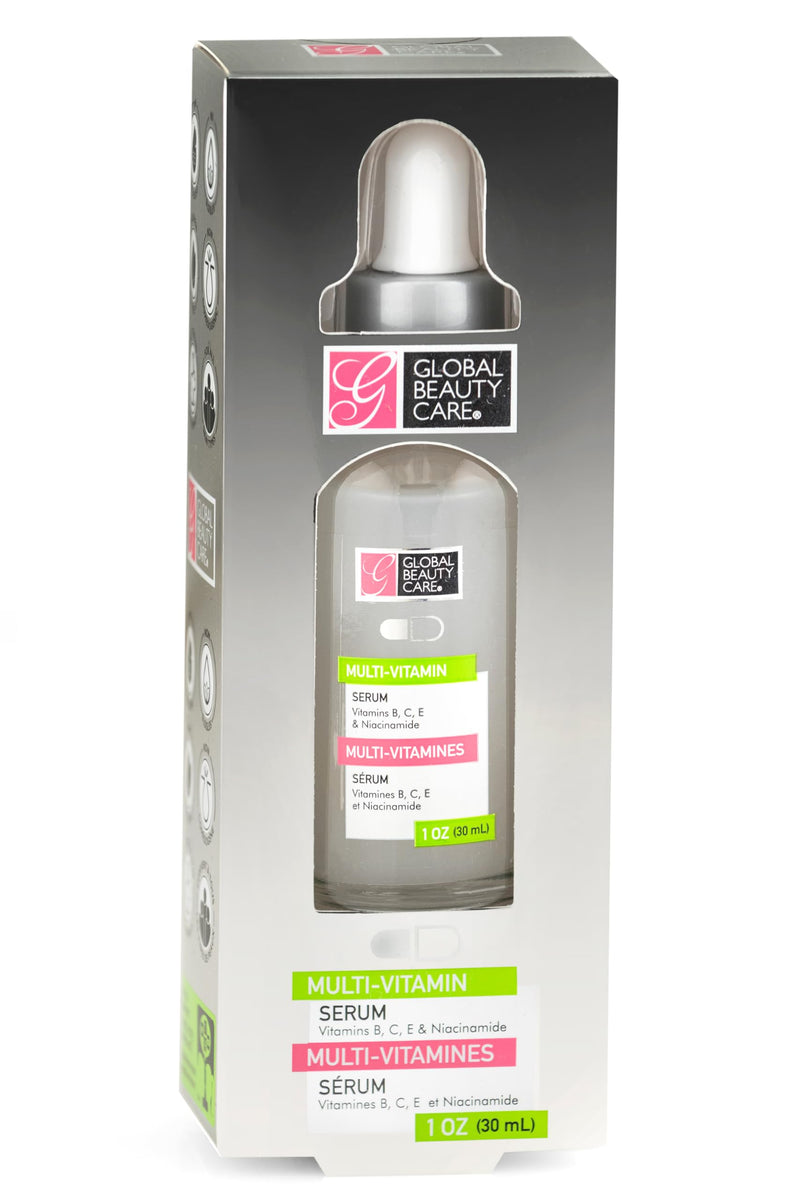 Global Beauty Care Multi-Vitamin Facial Serum, Hydrating Face Serum with Niacinamide & Vitamins B, C & E for Smoother, Healthy-Looking Skin and Radiance Support, Daily Facial Care, 1 fl oz (Pack of 2) 1 Fl Oz (Pack of 2)