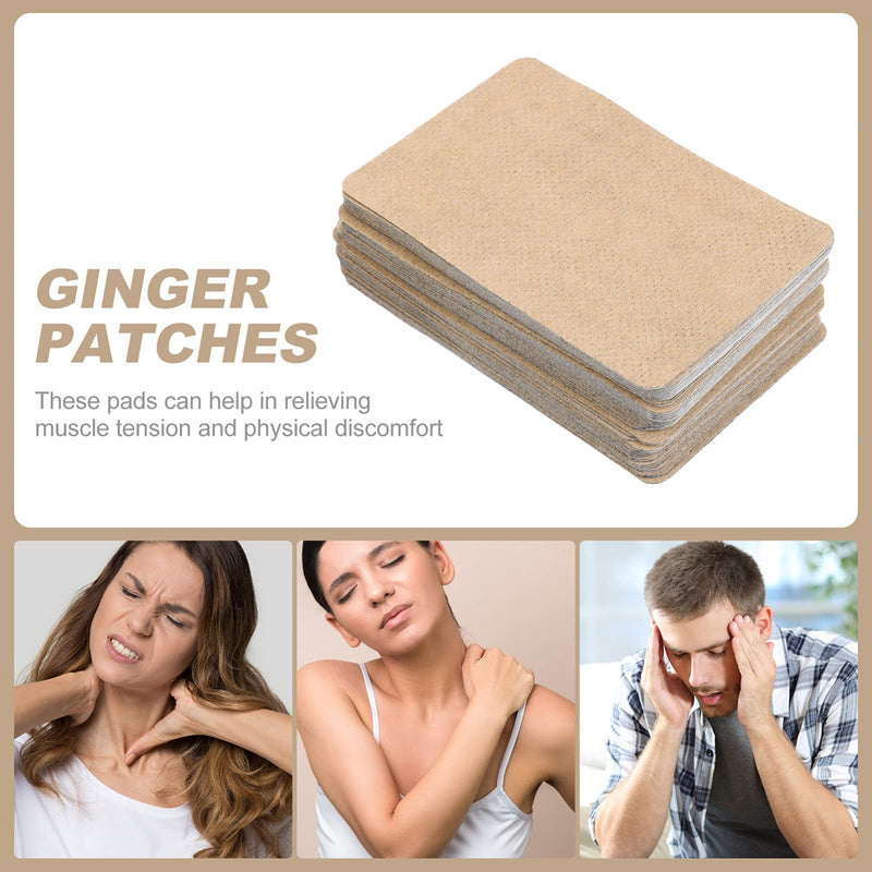 [Australia] - EXCEART Pack of 50 Herbal Ginger Plasters Heat Plasters Pain Plasters Self-Heating Foot Pads Heat Pads Neck Shoulder Body Cervical Vertebra Knee Foot Pain Relief Patch (Light Brown) 