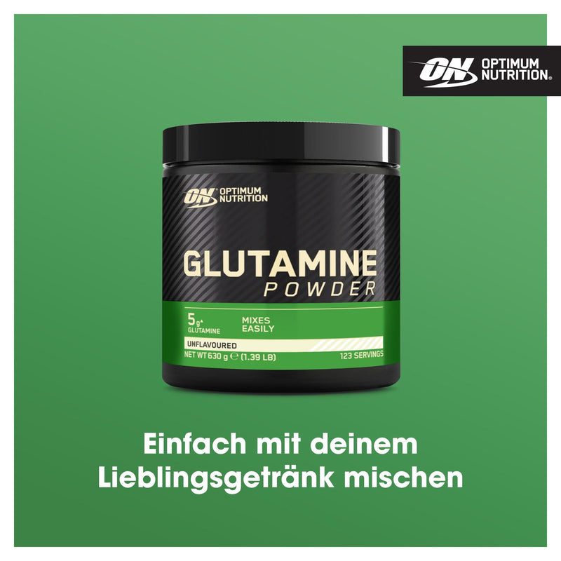 [Australia] - Optimum Nutrition Glutamine Powder, L-Glutamine Amino Acid Powder, Dietary Supplement Pre and Post Workout Shake, Unflavored, 123 Servings, 630g 