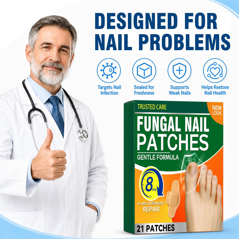 Nail Care Patches,21 Count Toenail Treatment Extra Strength Patches, Overnight Nail Appearance Care for Discolored, Thick-Looking and Rough Nails, Easy At-Home Toenail & Cuticle Routine