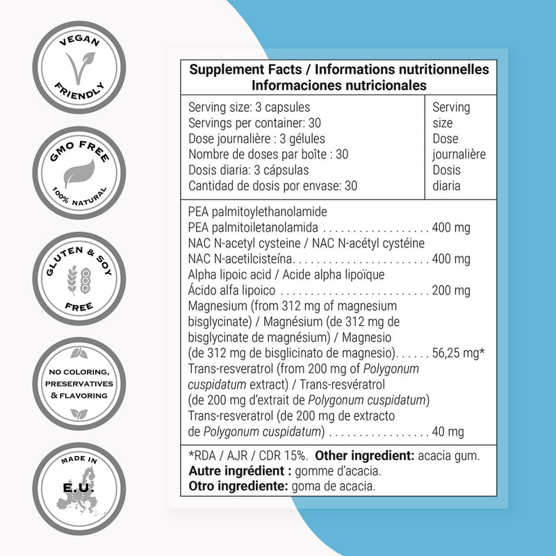 Supersmart Endovarian Support (Advanced Formula) - Natural Supplement with Pea, NAC, ALA, Magnesium, Trans-Resveratrol | Non-GMO & Gluten-Free - 90 Vegetarian Capsules