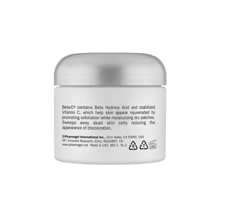 Pharmagel Beta-C Dual Action Moisturizer Normal to Oily Skin | Brightening and Smoothing Face Moisturizer | Pore Minimizer & Rejuvenation - 2 oz.