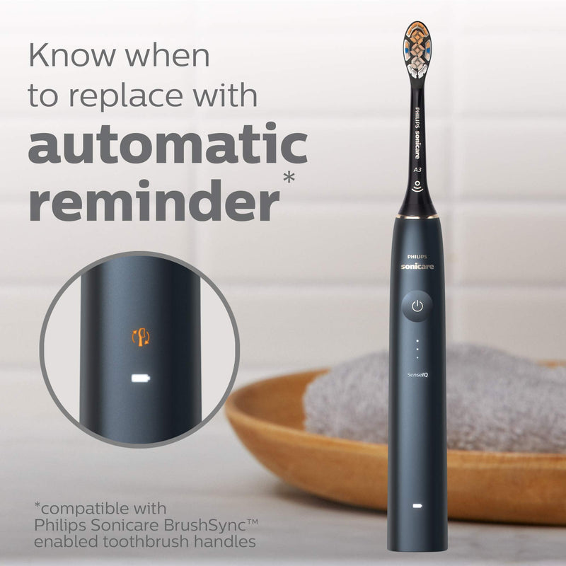 [Australia] - Philips Sonicare A3 All-in-One - Genuine Replacement Electric Toothbrush Heads, Black, 2 Pack, HX9092/95 2 Count (Pack of 1) 