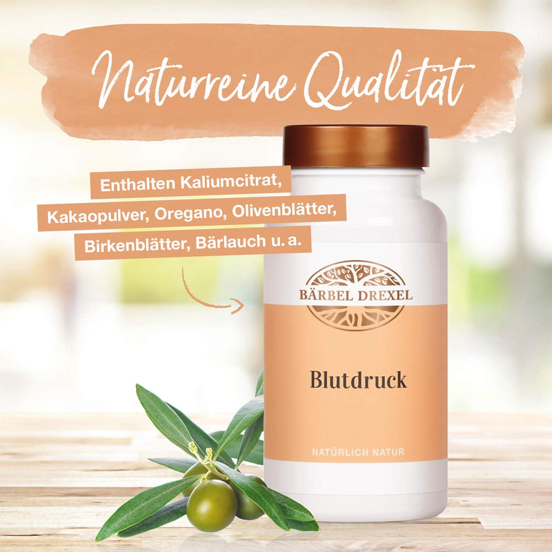 [Australia] - Blood pressure tablets I Purely plant-based active ingredient complex made from naturally obtained potassium, cocoa, herbs, olives, pomegranate, acerola (220 pieces) Naturopathy potassium tablets BÄRBEL DREXEL® 