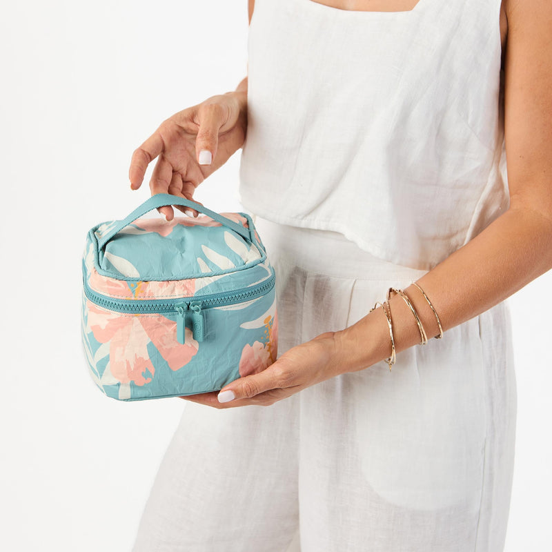 ALOHA Collection Cabin Crew Kit | Lightweight, Packable, and Splash-Proof Makeup Pouch | Easy to Clean (Pink Salt/Tide) Pink Salt/Tide