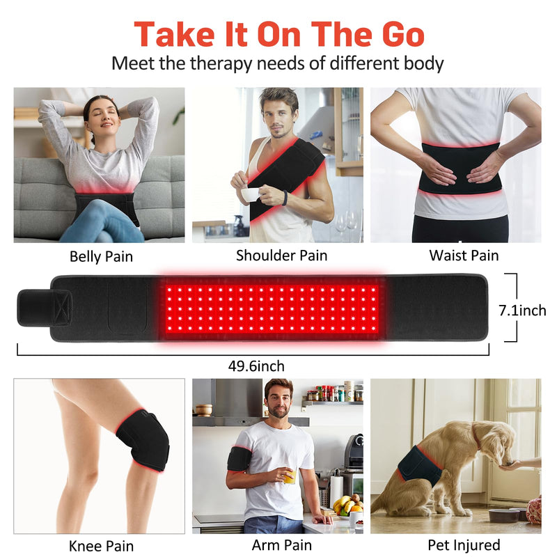 [Australia] - Red Light Therapy for Body, Infrared Light Therapy for Shoulder Waist Muscle Pain Relief, Upgraded 3 in 1 Led Beads, 660nm Red Light &850nm Near Infrared Light Therapy Belt Wrap Timer Remote Control XL 