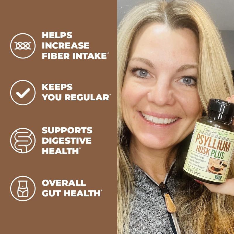 [Australia] - Psyllium Husk Powder Capsules. Fiber Supplement for Digestive, Colon & Gut Health - Dietary Fiber Pills Help Keep You Regular. Antioxidant & Energy Support for Men & Women. Vegan, Non-GMO. 60 Capsules 60 Count (Pack of 1) 