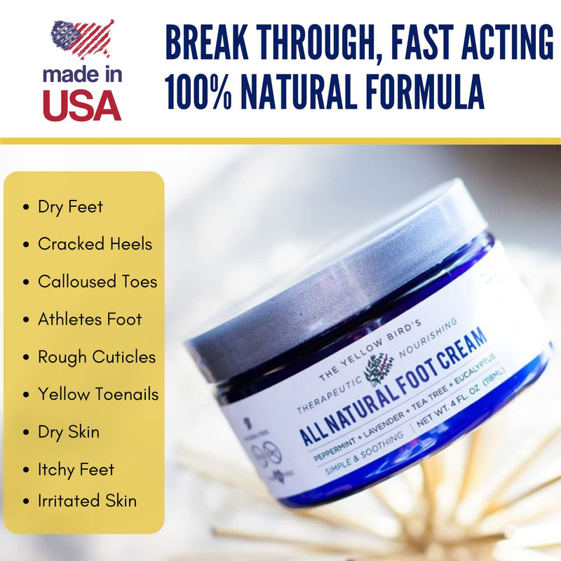 [Australia] - Yellow Bird Foot Cream 2 Pack Bundle - Natural Dry & Itchy Feet Repair Balm. Foot Moisturizer with Organic Ingredients and Essential Oils 4 Ounce (Pack of 2) 