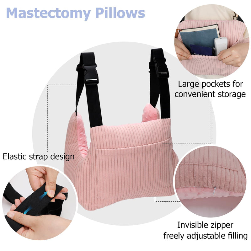[Australia] - Mastectomy Pillows, Post Mastectomy Must Haves, Hysterectomy Pillow Lumpectomy Recovery Supplies, Breast Surgery Pillow, Gifts for Women Help for Recovery and Rest, Pink 