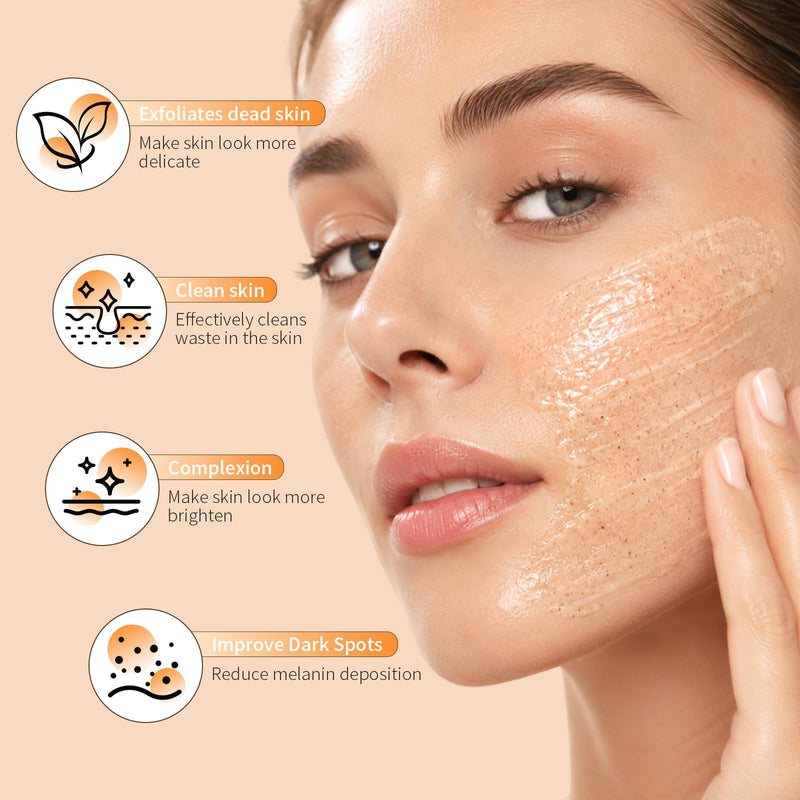 Vitamin C and Retinol Face Scrub, Facial Scrub Exfoliating Clears Blackheads, Improve Dark Spot and Acne 100g/3.5oz