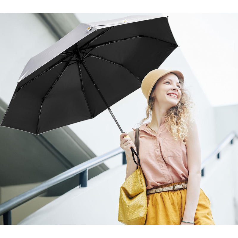 G4Free UPF 50+ UV Protection Travel Umbrella Auto Open Close Windproof Sun Blocking Umbrella 46 Inch+42 Inch