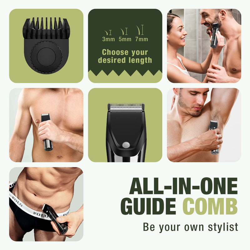[Australia] - SUPRENT IPX7 Waterproof Body Trimmer for Men & Women, Ceramic Blade, 90 Mins Battery Life, Bikini Trimmer, Adjustable Guard, PubicSafe™ Tech Silver 