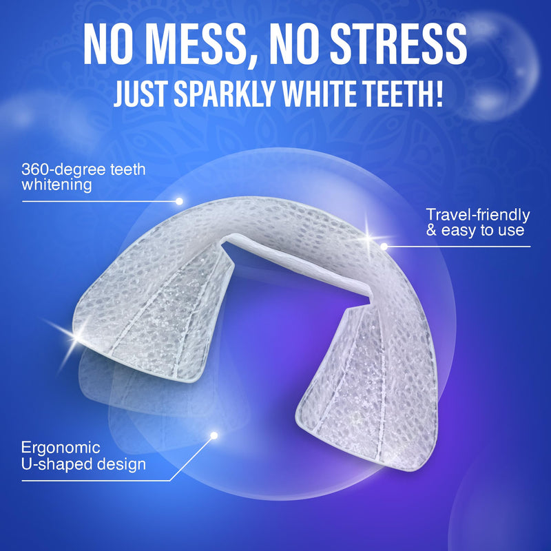 [Australia] - GuruNanda Ready-to-Use Prefilled Whitening Trays (7 Treatments) with 8% Hydrogen Peroxide to Remove Surface Stains, Fast & Easy Teeth Whitening for Sensitive Smiles 