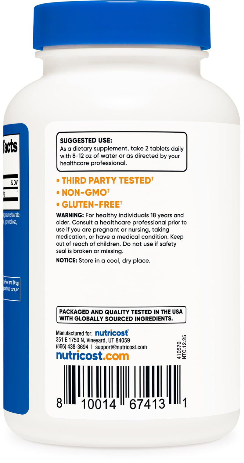 Nutricost L-Citrulline (2500mg) 60 Servings, 120 Tablets | 1250mg Per Tablet, GMO-Free and Gluten Free 120 Count (Pack of 1)
