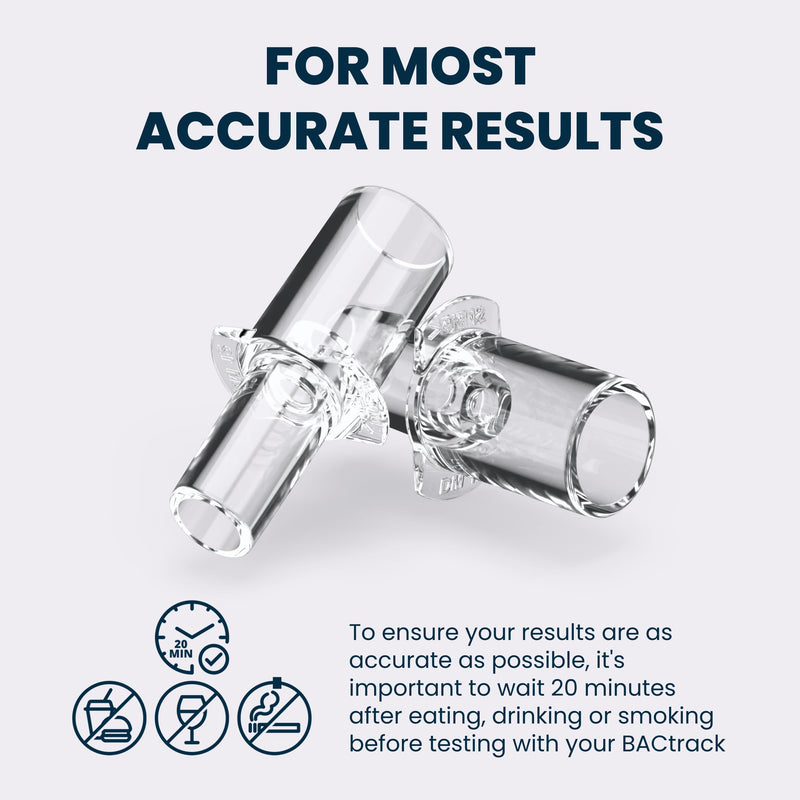 BACtrack Professional Breathalyzer Mouthpieces | 20ct | Compatible with S80, Trace, Scout, Element & Eclipse | Individually Wrapped | BAC Alcohol Tester Replacement Tips 20 Count (Pack of 1)