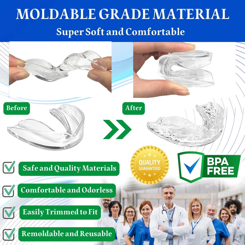 [Australia] - Mouth Guard for Grinding Teeth at Night, 4 Pcs Mouthguards for Grinding of Teeth, Moldable Night Mouth Guards for Teeth Grinding, Nightguards for Grinding Teeth, Night Guards for Teeth Grinding 