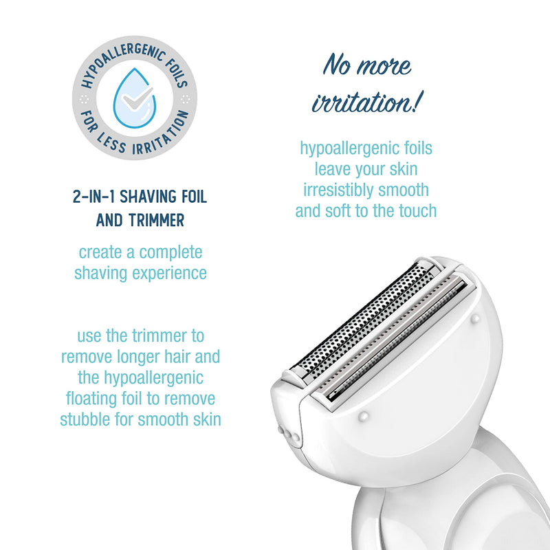 [Australia] - Conair All-In-1 Body and Facial Hair Removal for Women, Cordless Electric Trimmer & Shaver, Perfect for Face, Ear/Nose, Eyebrows, Legs, and Bikini Lines 