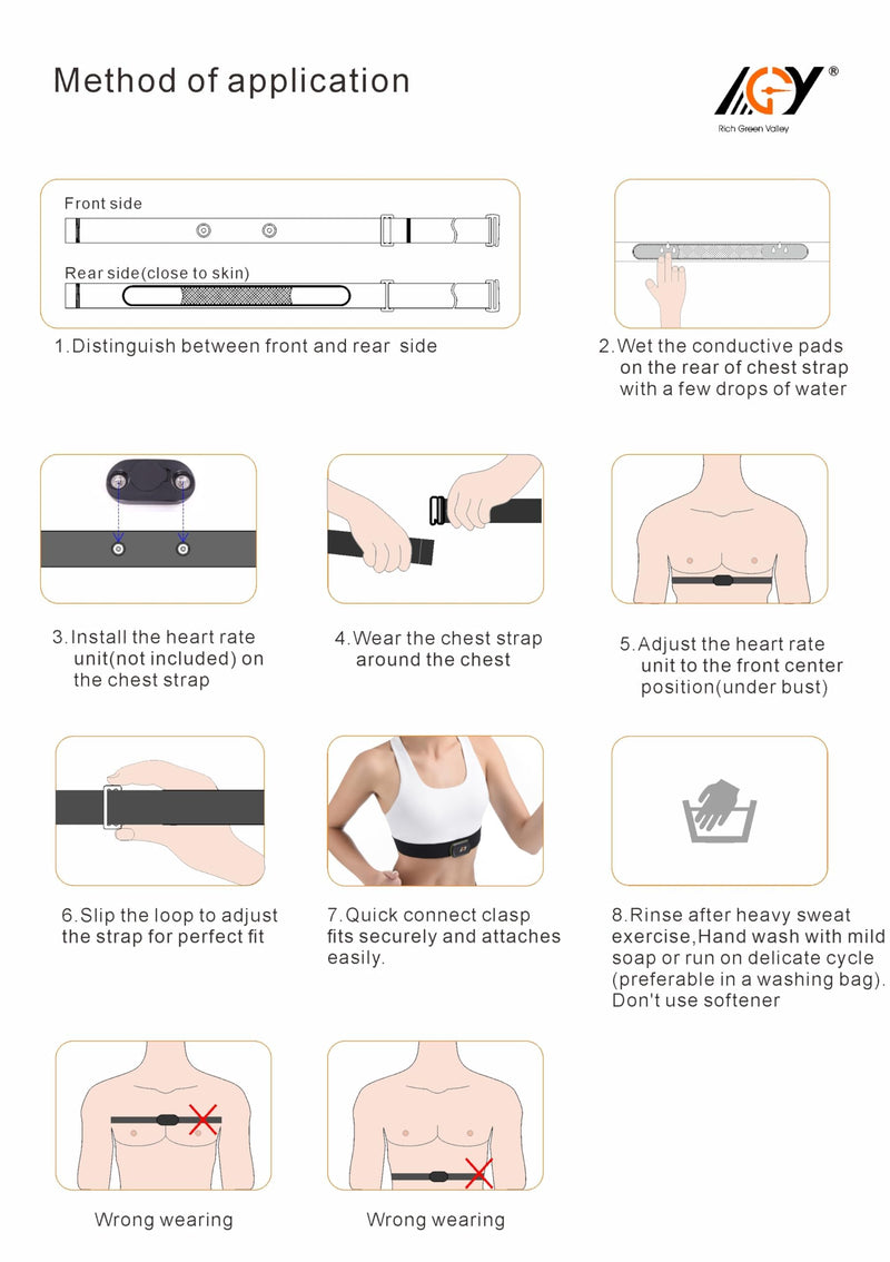 [Australia] - Heart Rate Monitor Chest Strap for myzone Replacement Strap Compatible with MYZONE MZ-3 MZ-1 Strap Medium Red 
