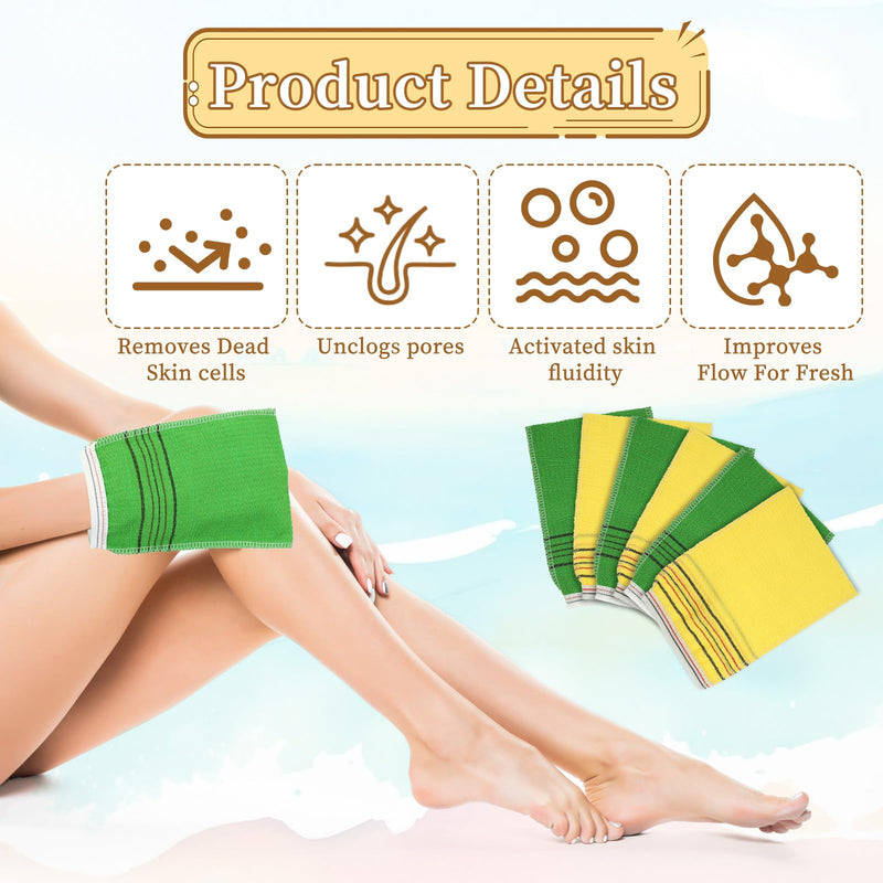 [Australia] - cobee Exfoliating Gloves, Pack of 6 Exfoliating Gloves Washcloths Double-Sided Scrubbing Washcloths Reusable Exfoliating Gloves Korean Exfoliating Body Exfoliating Bath Towels for Shower 