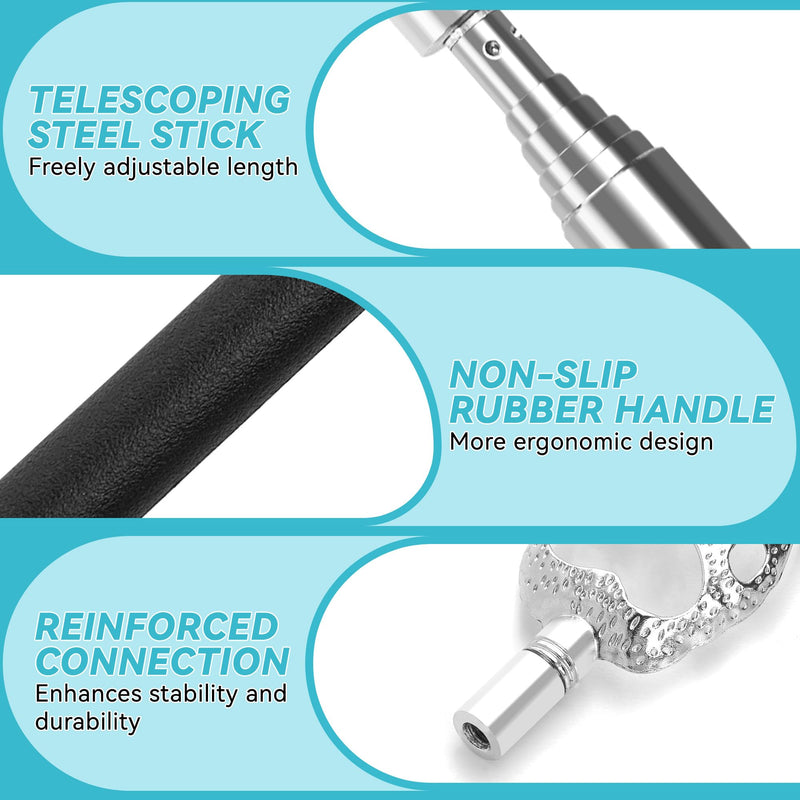 [Australia] - Telescoping Back Scratcher with 3Pcs Detachable Heads, Back Scratcher for Men/Women, Fathers Day Dad Gifts Birthday Gifts for Husband, Men, Women, Him, Her Ink Black 