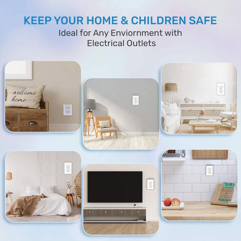 [Australia] - 24 Pack Outlet Covers Baby Proofing, Provide Shock Prevention and Easy Installation, Safe and Secure Plastic Plug Covers for Power Sockets (24 Outlet Covers) 24 Outlet Covers 