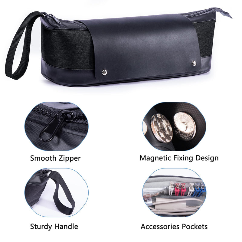[Australia] - 2IN1 Hair Tools Travel Bag with Removable Heat Resistant Mat Curling Iron Travel Case, Hair Dryer Organizer for Flat Irons, Straighteners and Haircare Accessories, Hot Tools Travel Bag Hair Style B Black 