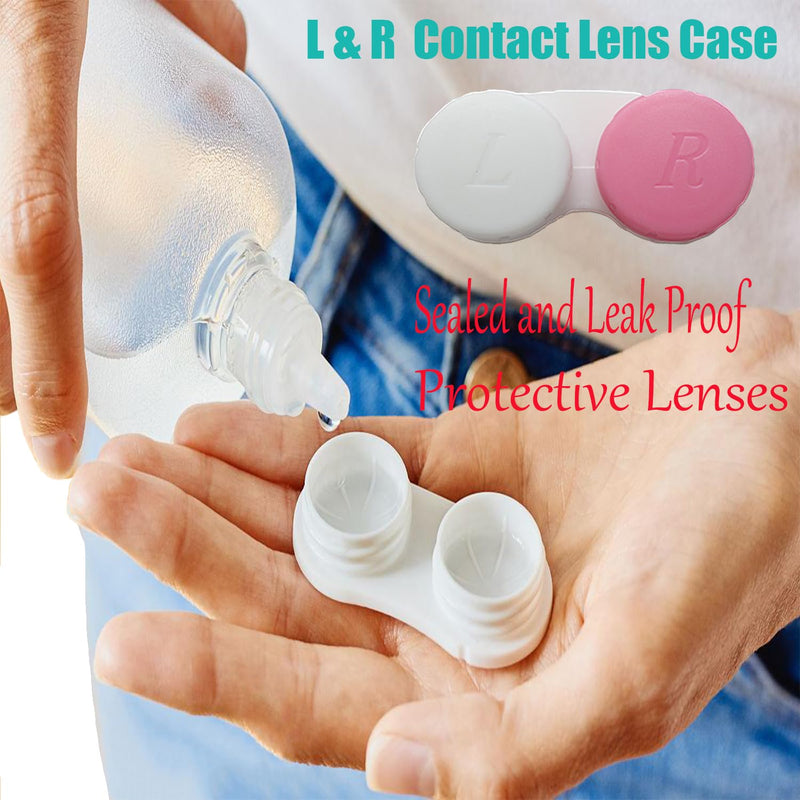 [Australia] - 4 Pack Contact lens case Bulk Contact Lens Soak Storage Box Holder Container(Pink) Pink 4 