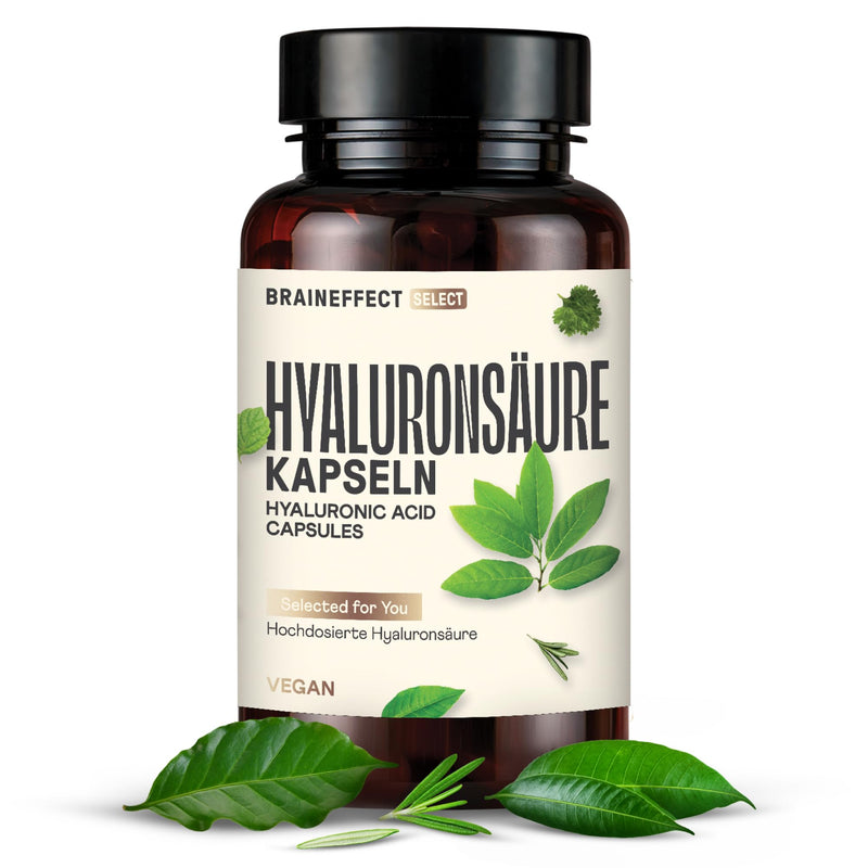 [Australia] - BRAINEFFECT hyaluronic acid capsules - 180 capsules - standard dose (400mg per capsule, 500 to 700 kDa) - with zinc - vegan & without additives 