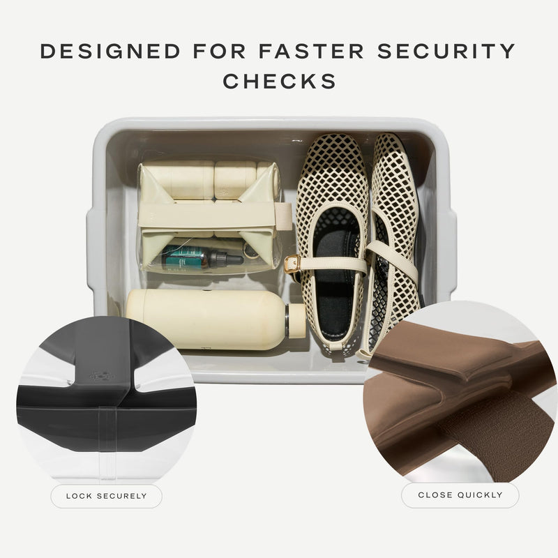 Cadence Parcel - Clear Travel Kit with Zipperless Magnetic Closure - Pebble, Small - Durable, Leak-Resistant and TSA Approved Toiletry Bag - Modular Organization - Recycled TPU (.5 Qt)