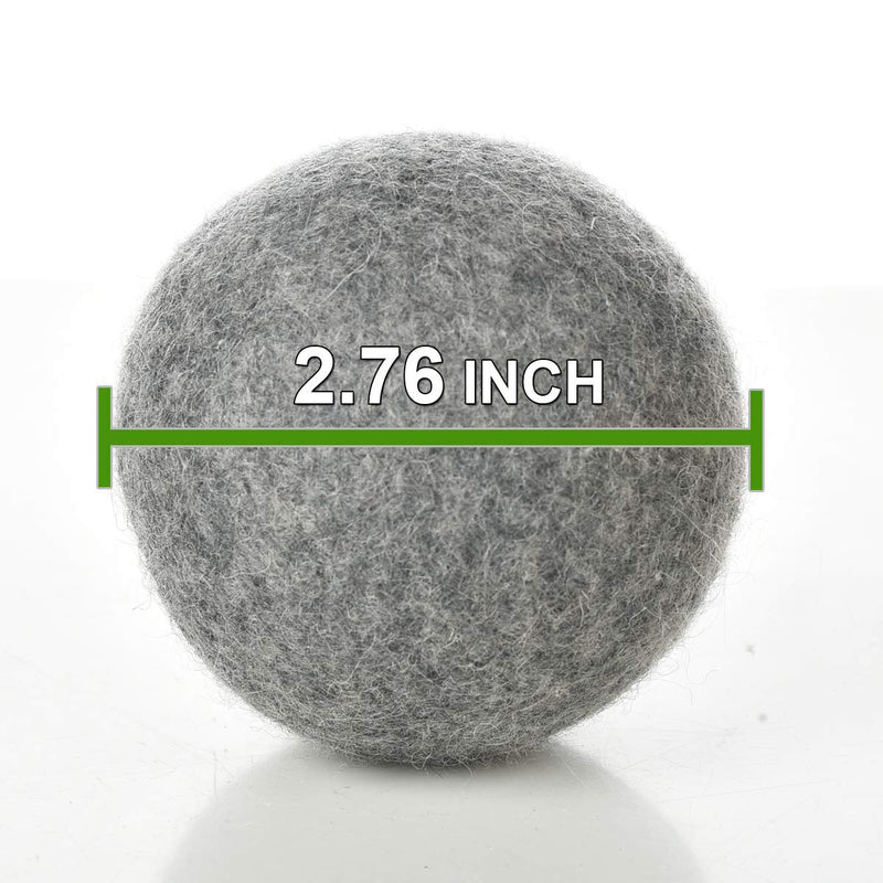 CoolCloudS Wool Dryer Balls Organic XL 6-Pack 100% New Zealand Wool Eco Dryer Balls Laundry by Handmade Reusable Natural Fabric Softener Reduce Wrinkles, Save Time & Energy, Hypoallergenic, Baby Safe